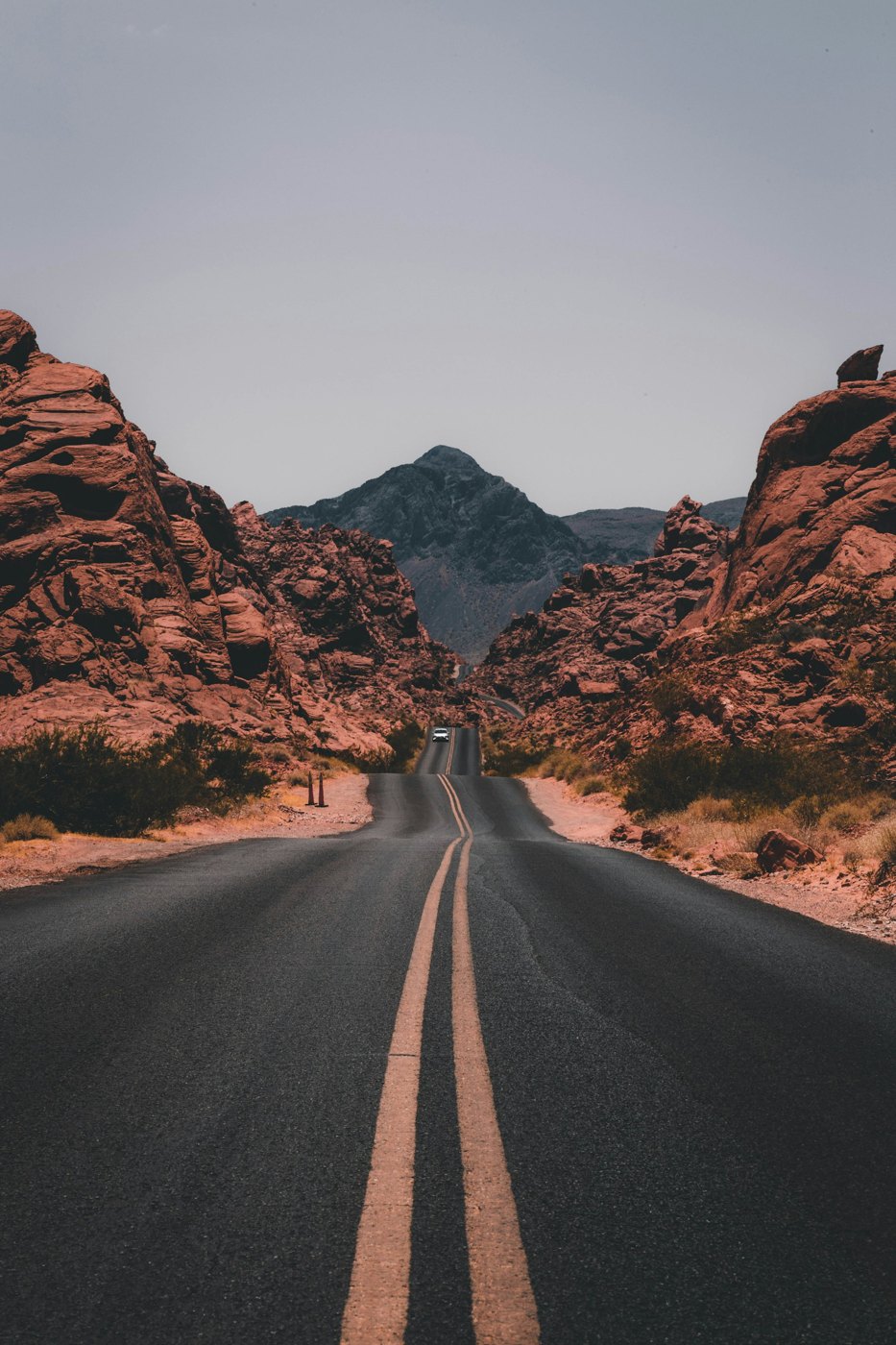 Open road through a scenic landscape